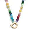 Baublebar Rainbow Beaded Initial Pendant Necklace In Multi