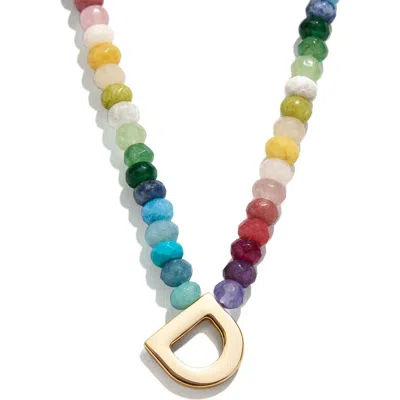 Baublebar Rainbow Beaded Initial Pendant Necklace In Multi