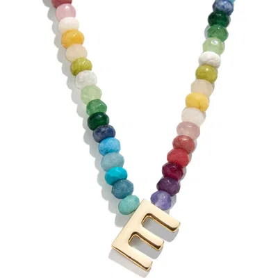 Baublebar Rainbow Beaded Initial Pendant Necklace In Multi