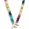 Baublebar Rainbow Beaded Initial Pendant Necklace In Multi