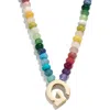 Baublebar Rainbow Beaded Initial Pendant Necklace In Gold