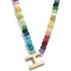 Baublebar Rainbow Beaded Initial Pendant Necklace In Gold