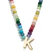 Baublebar Rainbow Beaded Initial Pendant Necklace In Multi