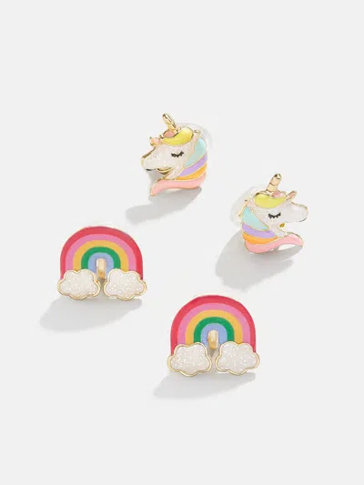 Baublebar Rainbows And Unicorns Kids' Earring Set In Multi