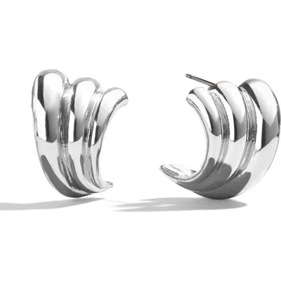Baublebar Rib Sculpture Drop Earrings In Silver