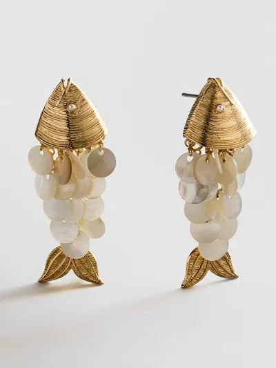 Baublebar Ripple Effect Fish Drop Earrings In Gold