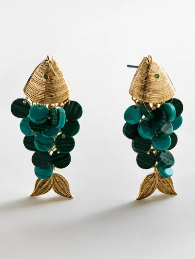 Baublebar Ripple Effect Fish Drop Earrings In Green