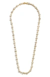 Baublebar Round Bezel Tennis Necklace In Gold