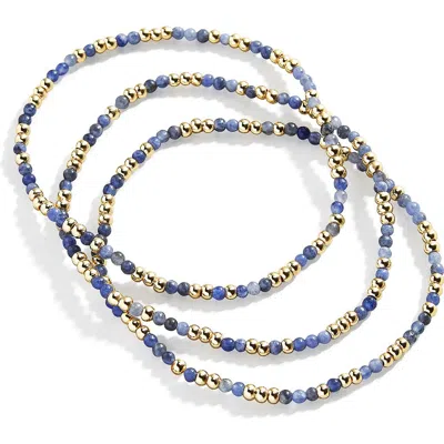 Baublebar Sadie Set Of 3 Semiprecious Bead Stretch Bracelets In Navy