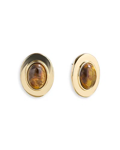BAUBLEBAR SAMIRA TIGER'S EYE OVAL STUD EARRINGS