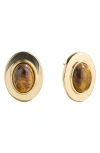 Baublebar Samira Gold Stud Earrings In White