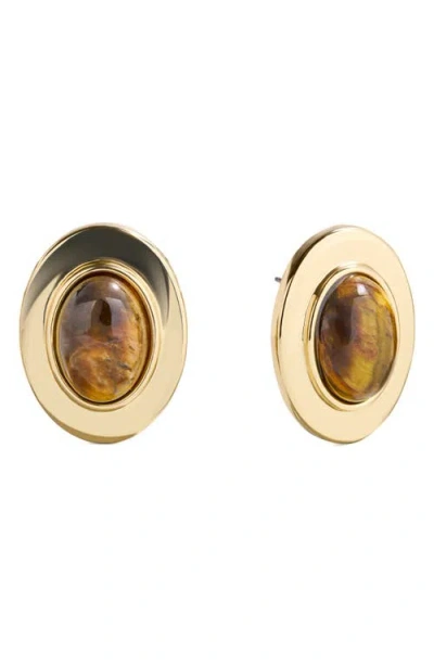 BAUBLEBAR BAUBLEBAR SAMIRA TIGER'S EYE STUD EARRINGS