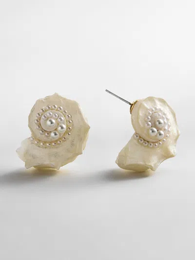 Baublebar Santana Shell Statement Stud Earrings In White