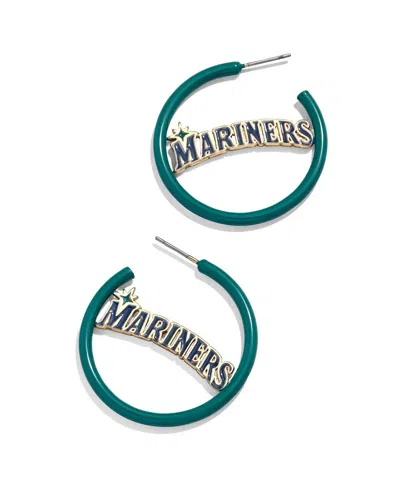 Baublebar Seattle Mariners Enamel Hoop Earrings In Green