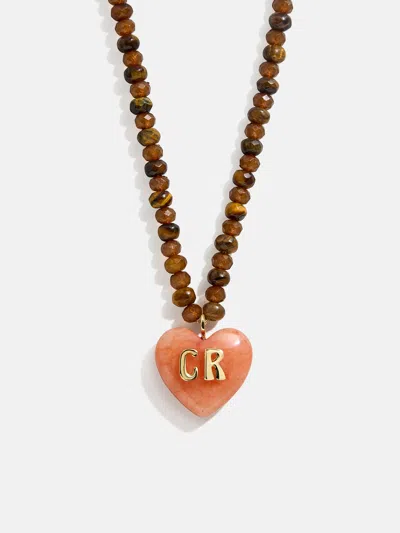 Baublebar Semi-precious Heart Custom Initial Necklace In Brown