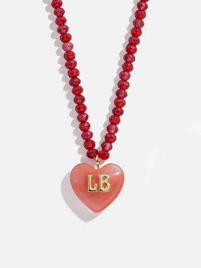 Baublebar Semi-precious Heart Custom Initial Necklace In Red