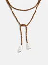 Baublebar Semi-precious Pearl Wrap Necklace In Brown