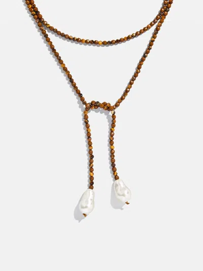 Baublebar Semi-precious Pearl Wrap Necklace In Brown
