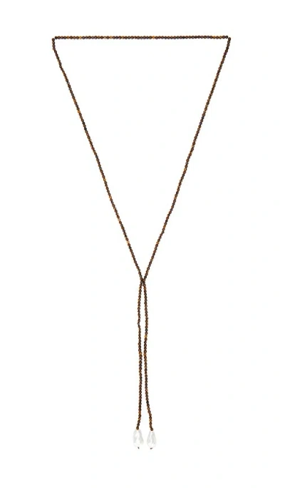 Baublebar Semi Precious Pearl Wrap Necklace In Black Tigerseye