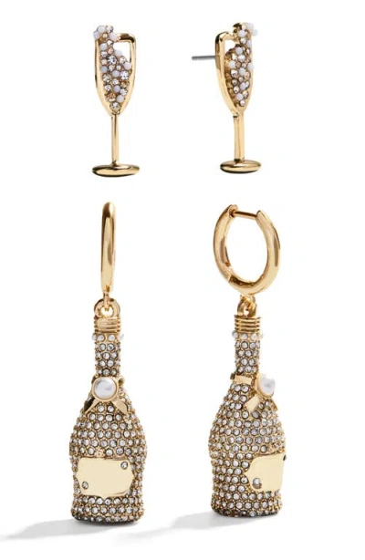 Baublebar Set Of 2 Champagne Earrings In Gold