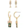 Baublebar Set Of 2 Champagne Earrings Set