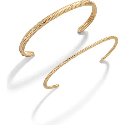 Baublebar Set Of 2 Rib Cuff Bracelets In Gold