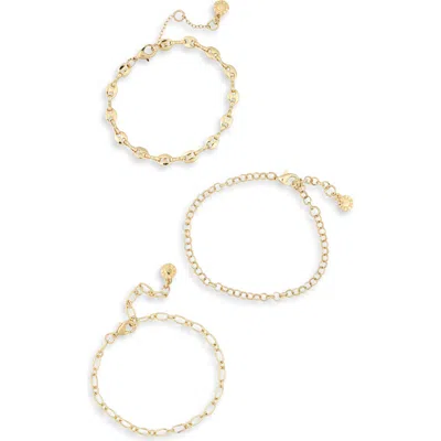 Baublebar Set Of 3 Chain Bracelets In Gold