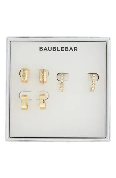 Baublebar Set Of 3 Huggie Hoop Earrings In Gold