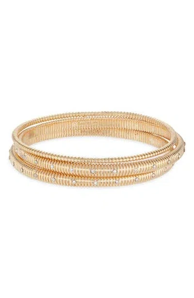 Baublebar Set Of 3 Ribbed Bangle Bracelets In Gold