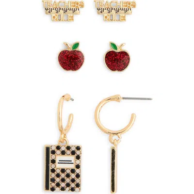 Baublebar Set Of 3 Teachers Rule Earrings