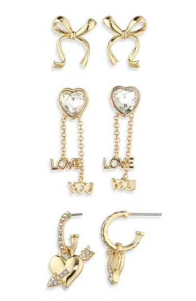 Baublebar Share The Love 3-pack Earrings Set In Gold