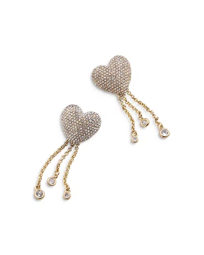 Baublebar Shay Pave Heart & Chain Drop Earrings In Gold Tone
