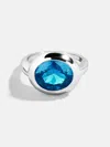 Baublebar Silver Cubic Zirconia Custom Birthstone Ring