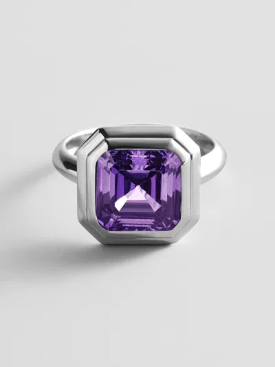 Baublebar Silver Etched Bezel Custom Birthstone Ring