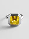 Baublebar Silver Etched Bezel Custom Birthstone Ring In Silver