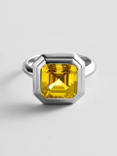 Baublebar Silver Etched Bezel Custom Birthstone Ring