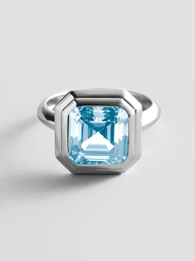 Baublebar Silver Etched Bezel Custom Birthstone Ring In Metallic