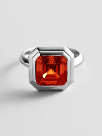 Baublebar Silver Etched Bezel Custom Birthstone Ring In Metallic