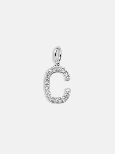 Baublebar Silver Pave Initial Cluster Charm