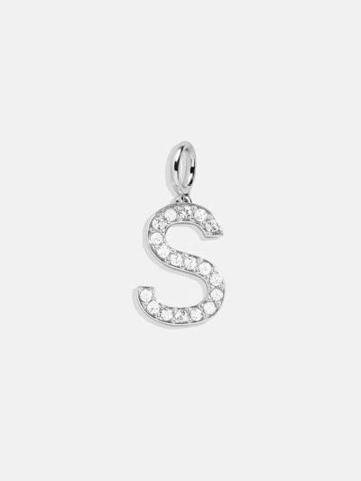 Baublebar Silver Pave Initial Cluster Charm