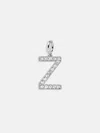 Baublebar Silver Pave Initial Cluster Charm In Metallic