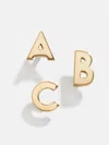 Baublebar Single 14k Solid Gold Initial Earring In Gold