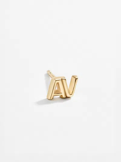 Baublebar Single 18k Gold Double Initial Earring