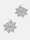 Baublebar Snow What You Got Pave Snowflake Drop Earrings In Silver Tone In Metallic