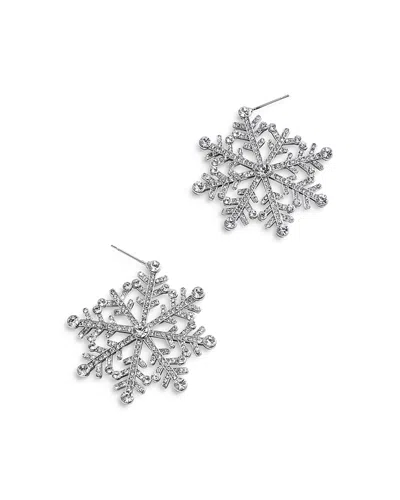 Baublebar Snow What You Got Pave Snowflake Drop Earrings In Silver Tone