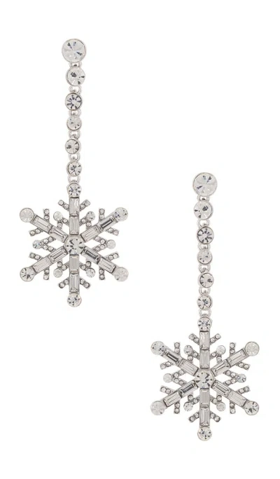 Baublebar Snowflake Linear Drop Earring In Metallic Silver