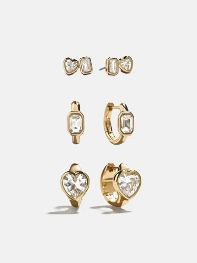 Baublebar So Much To Love Heart Earring Set In Gold