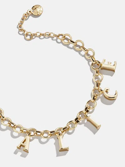Baublebar Spaced Letter Custom Charm Bracelet In Gold