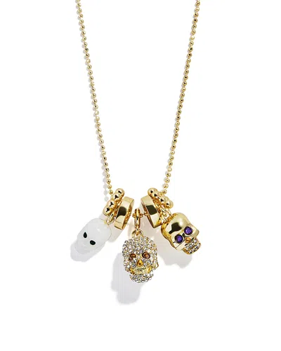 BAUBLEBAR SPARKLING SKULL MULTI CHARM PENDANT NECKLACE, 19-22