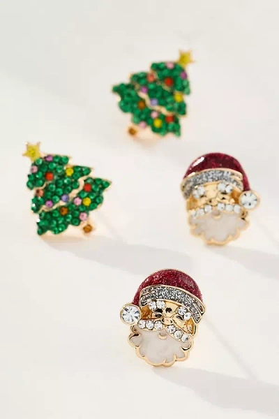 Baublebar Spruced Up Santa Earrings, Set Of 2 In Multi